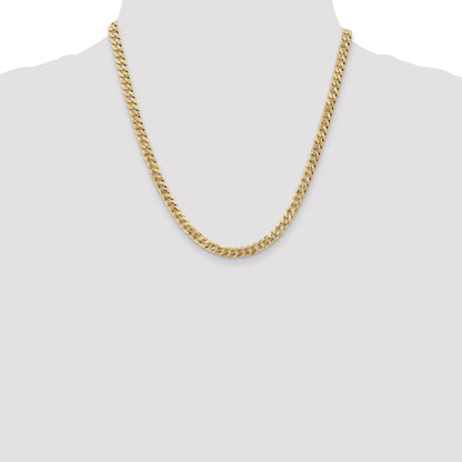 14K White Gold 5.75mm Flat Beveled Curb Chain
