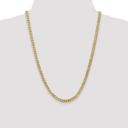 24 Inch 14K White Gold 5.75mm Flat Beveled Curb Chain Necklace