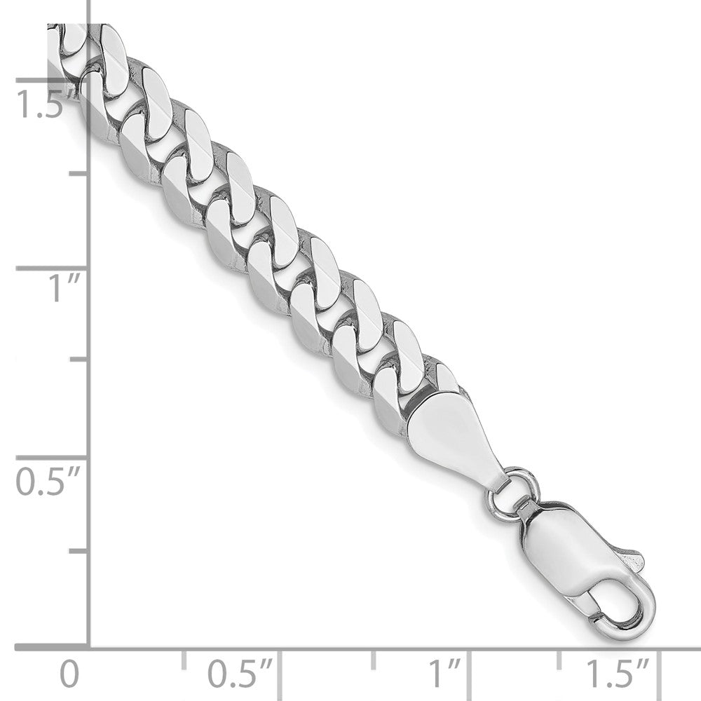 8 Inch 14K White Gold 5.75mm Flat Beveled Curb Chain Bracelet