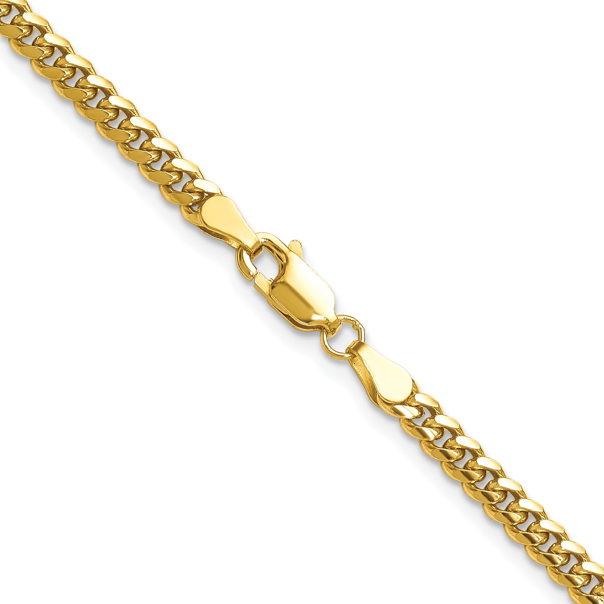 22 Inch 14K Yellow Gold 3.5mm Solid Miami Cuban Chain Necklace