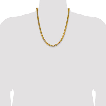 22 Inch 14K Yellow Gold 6.25mm Solid Miami Cuban Chain Necklace