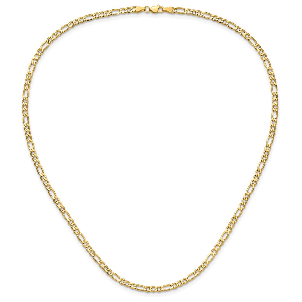 18 Inch 14K Yellow Gold 3.5mm Semi Solid Figaro Chain Necklace