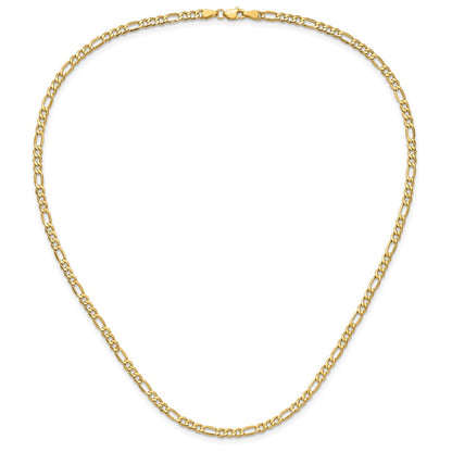 18 Inch 14K Yellow Gold 3.5mm Semi Solid Figaro Chain Necklace