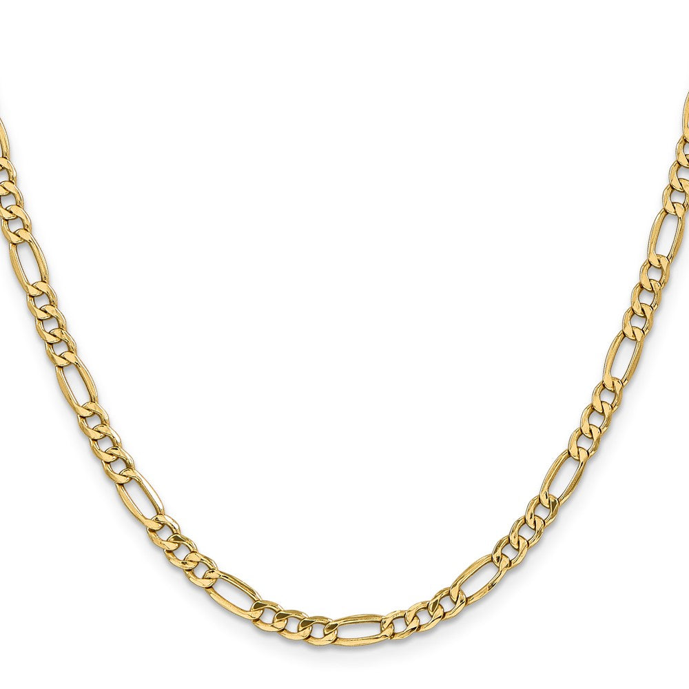 18 Inch 14K Yellow Gold 4.2mm Semi Solid Figaro Chain Necklace