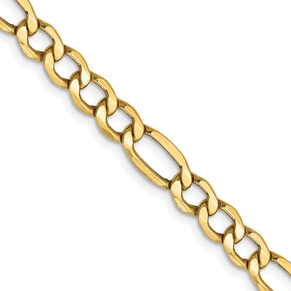 18 Inch 14K Yellow Gold 5.75mm Semi Solid Figaro Chain Necklace