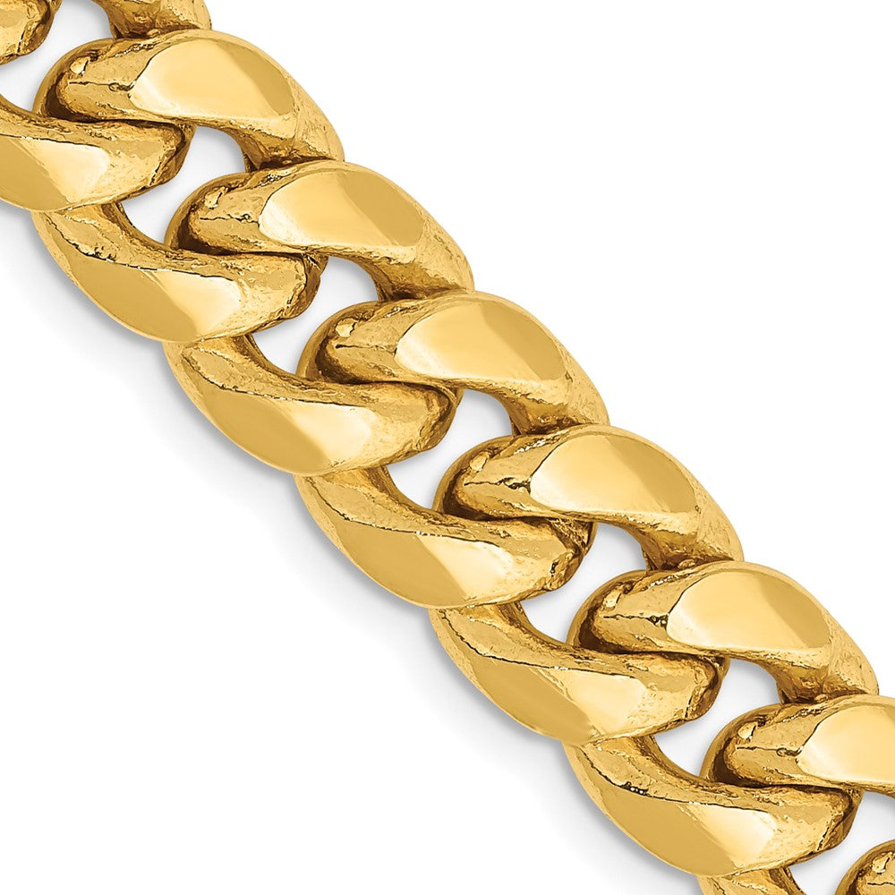 26 Inch 14K Yellow Gold 9.3mm Semi Solid Miami Cuban Chain Necklace