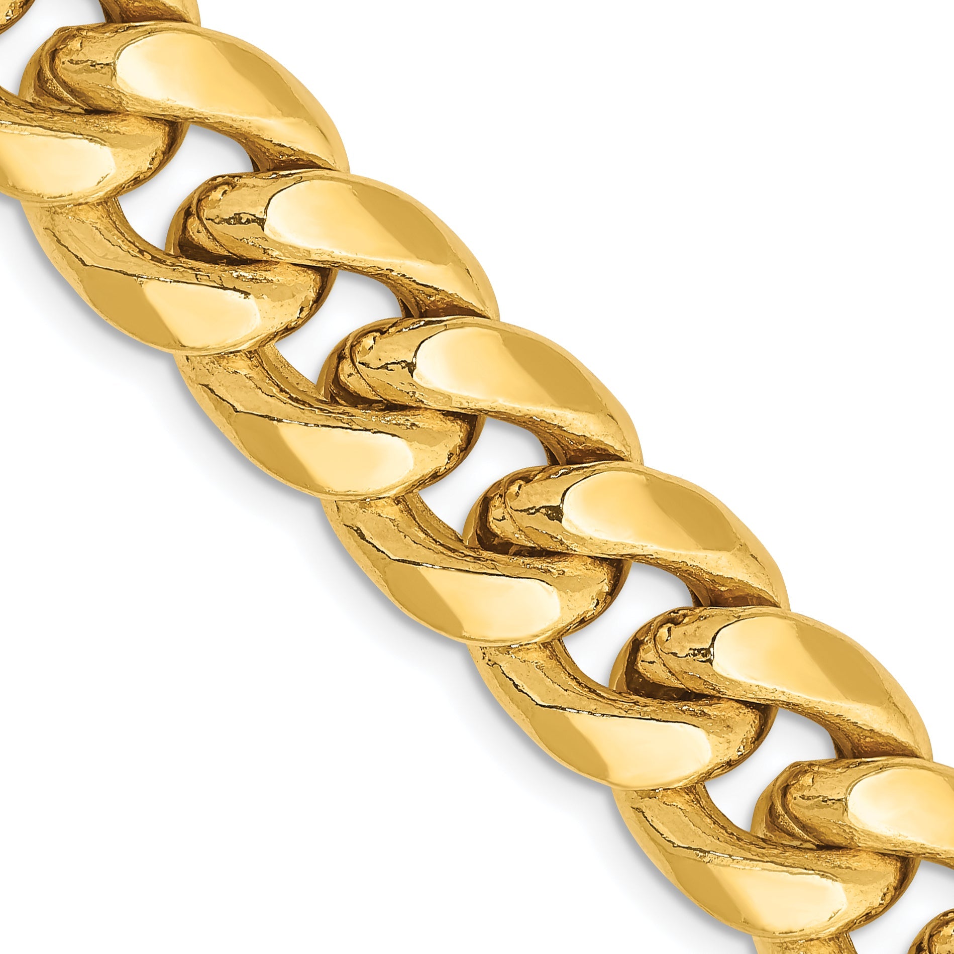 24 Inch 14K Yellow Gold 11mm Semi Solid Miami Cuban Chain Necklace