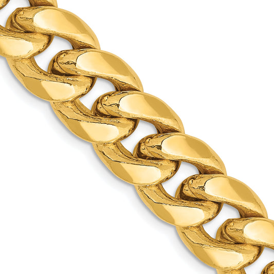 24 Inch 14K Yellow Gold 11mm Semi Solid Miami Cuban Chain Necklace