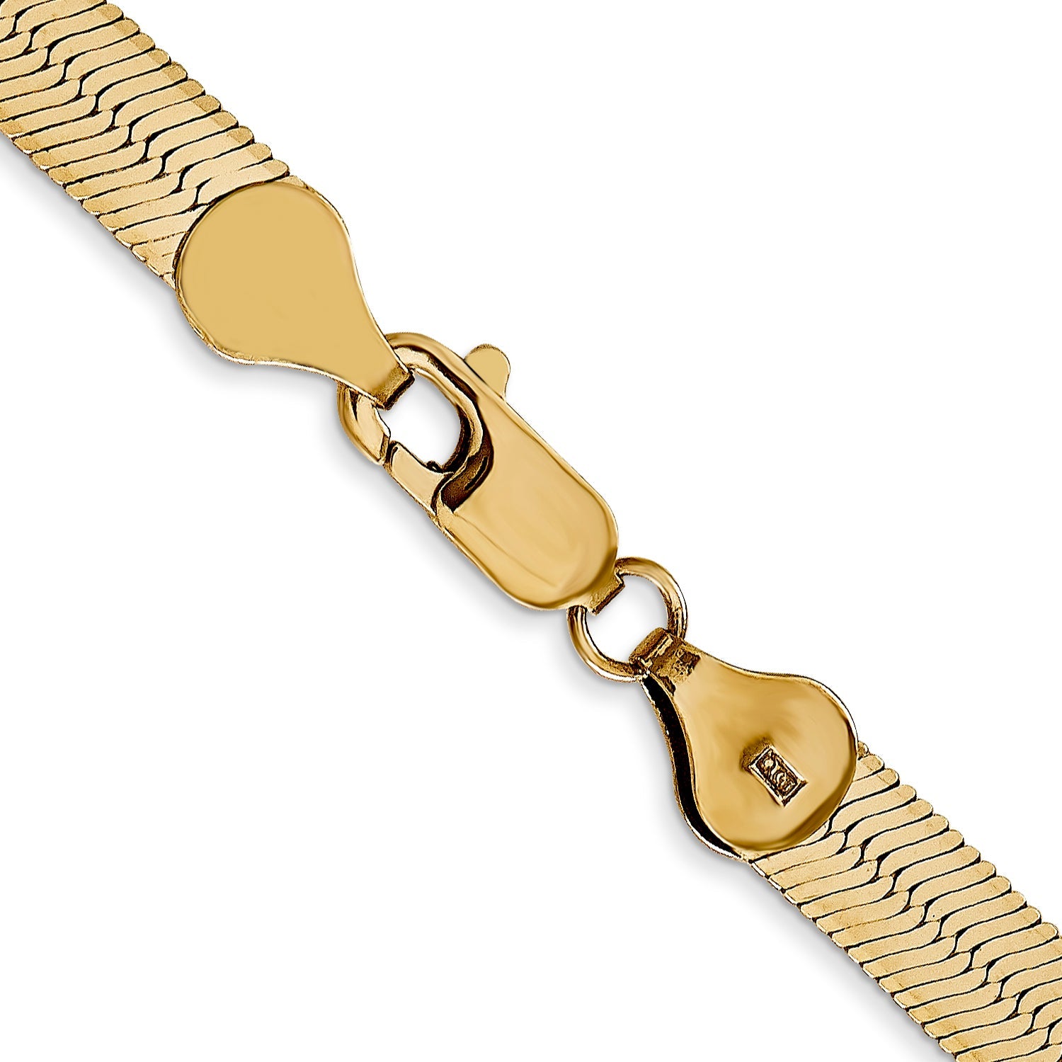 22 Inch 14K Yellow Gold 5.5mm Silky Herringbone Chain Necklace