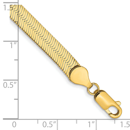 8 Inch 14K Yellow Gold 5.5mm Silky Herringbone Chain Bracelet