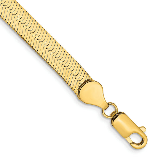 8 Inch 14K Yellow Gold 5.5mm Silky Herringbone Chain Bracelet
