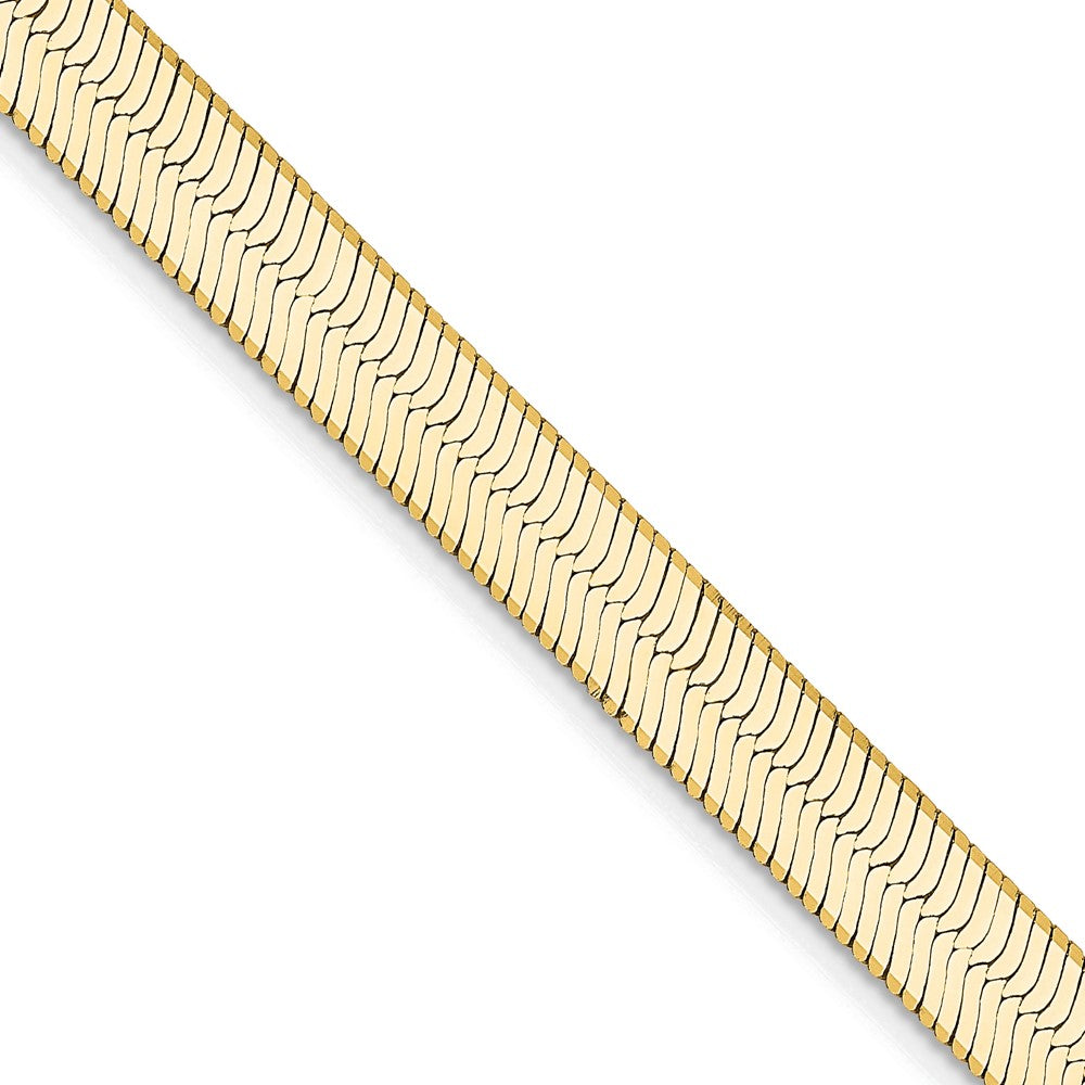 24 Inch 14K Yellow Gold 5.5mm Silky Herringbone Chain Necklace