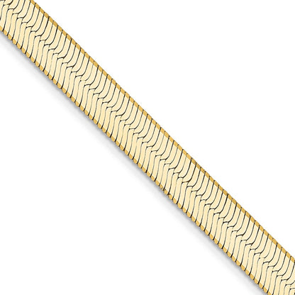 24 Inch 14K Yellow Gold 5.5mm Silky Herringbone Chain Necklace