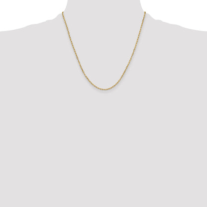 2 Inch 14K Yellow Gold 2.2mm Solid Beveled D/C Paperclip Chain Necklace