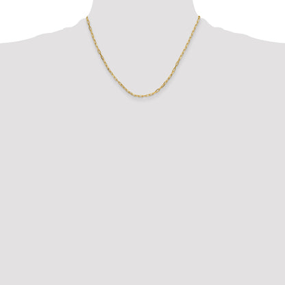 18 Inch 14K Yellow Gold 3.0mm Solid Beveled D/C Paperclip Chain Necklace