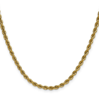 2 Inch 14K Yellow Gold 3.65mm Regular Rope Chain Necklace