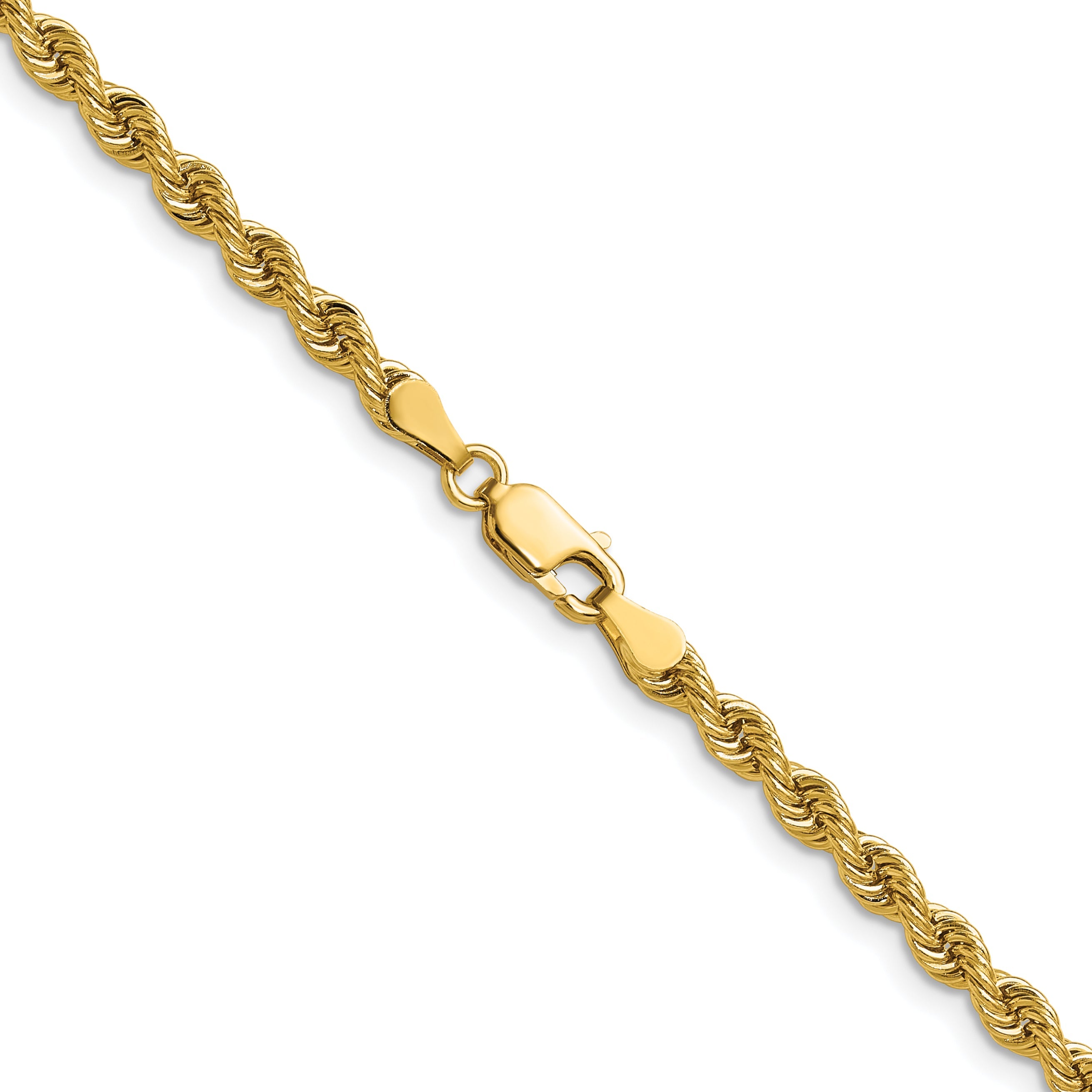 2 Inch 14K Yellow Gold 3.65mm Regular Rope Chain Necklace
