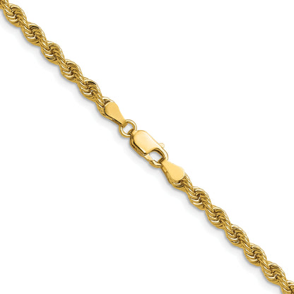 2 Inch 14K Yellow Gold 3.65mm Regular Rope Chain Necklace