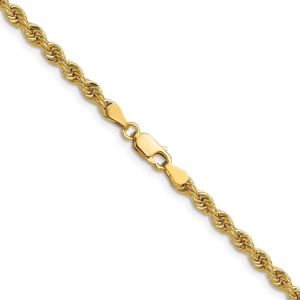 22 Inch 14K Yellow Gold 3.65mm Regular Rope Chain Necklace
