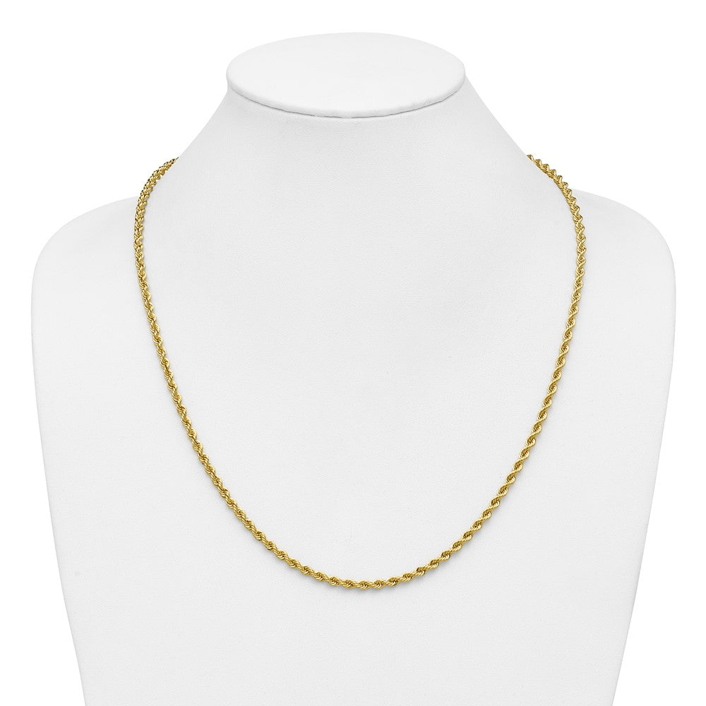 24 Inch 14K Yellow Gold 3.65mm Regular Rope Chain Necklace