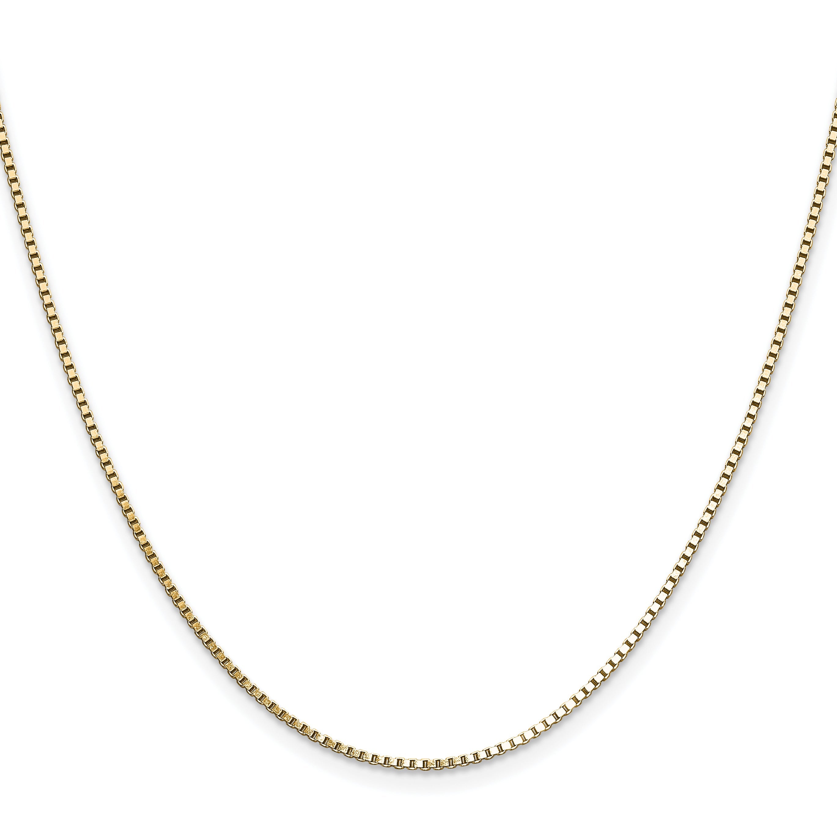 18 Inch 14K Yellow Gold 1.10mm Box Chain Necklace