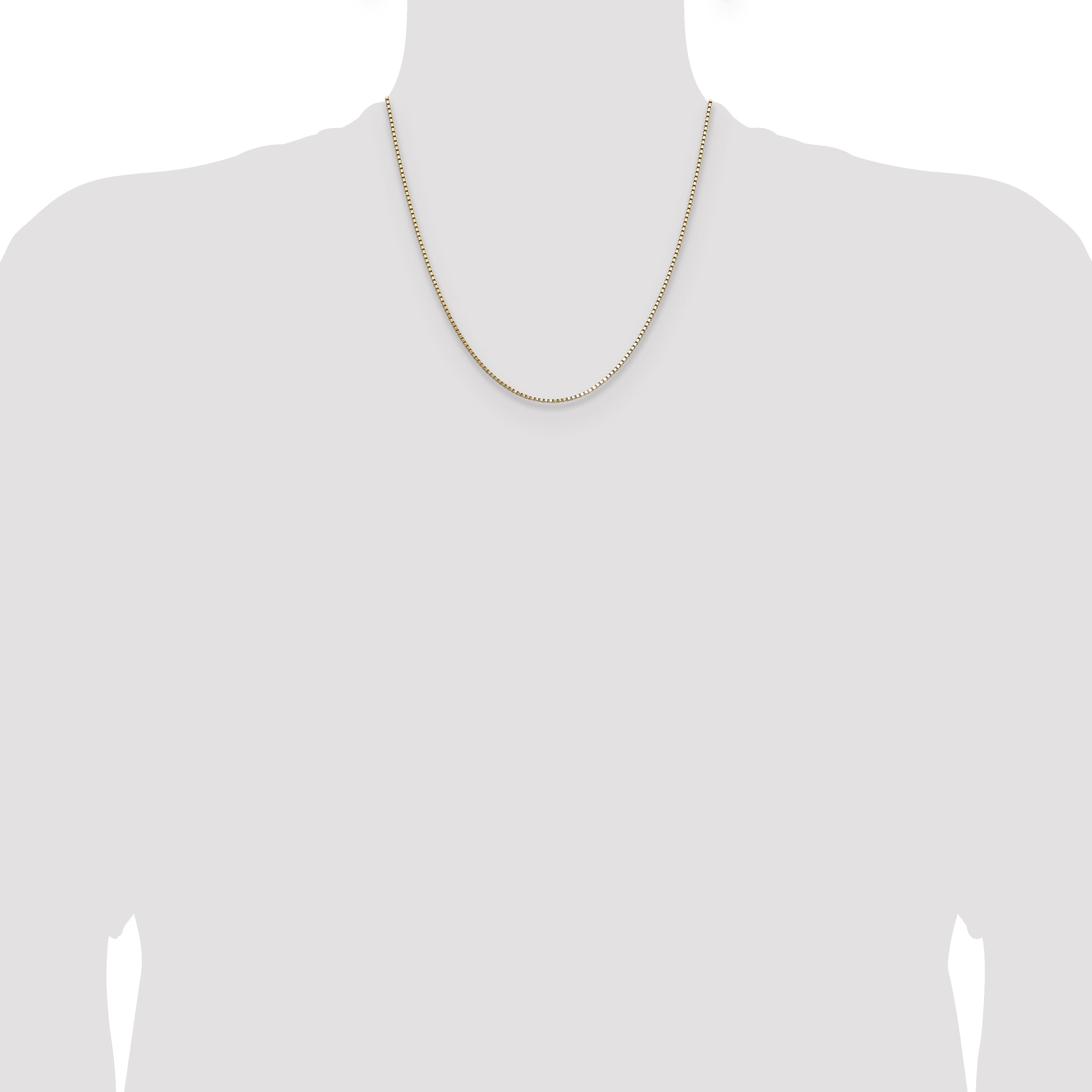 2 Inch 14K Yellow Gold 1.10mm Box Chain Necklace