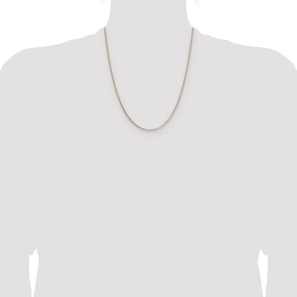 22 Inch 14K Yellow Gold 1.10mm Box Chain Necklace