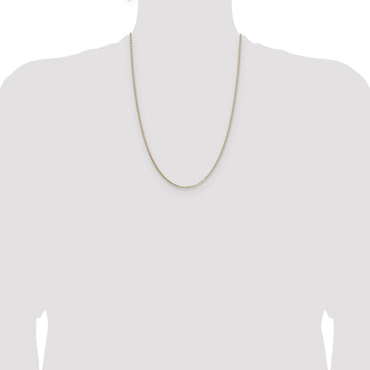 24 Inch 14K Yellow Gold 1.10mm Box Chain Necklace