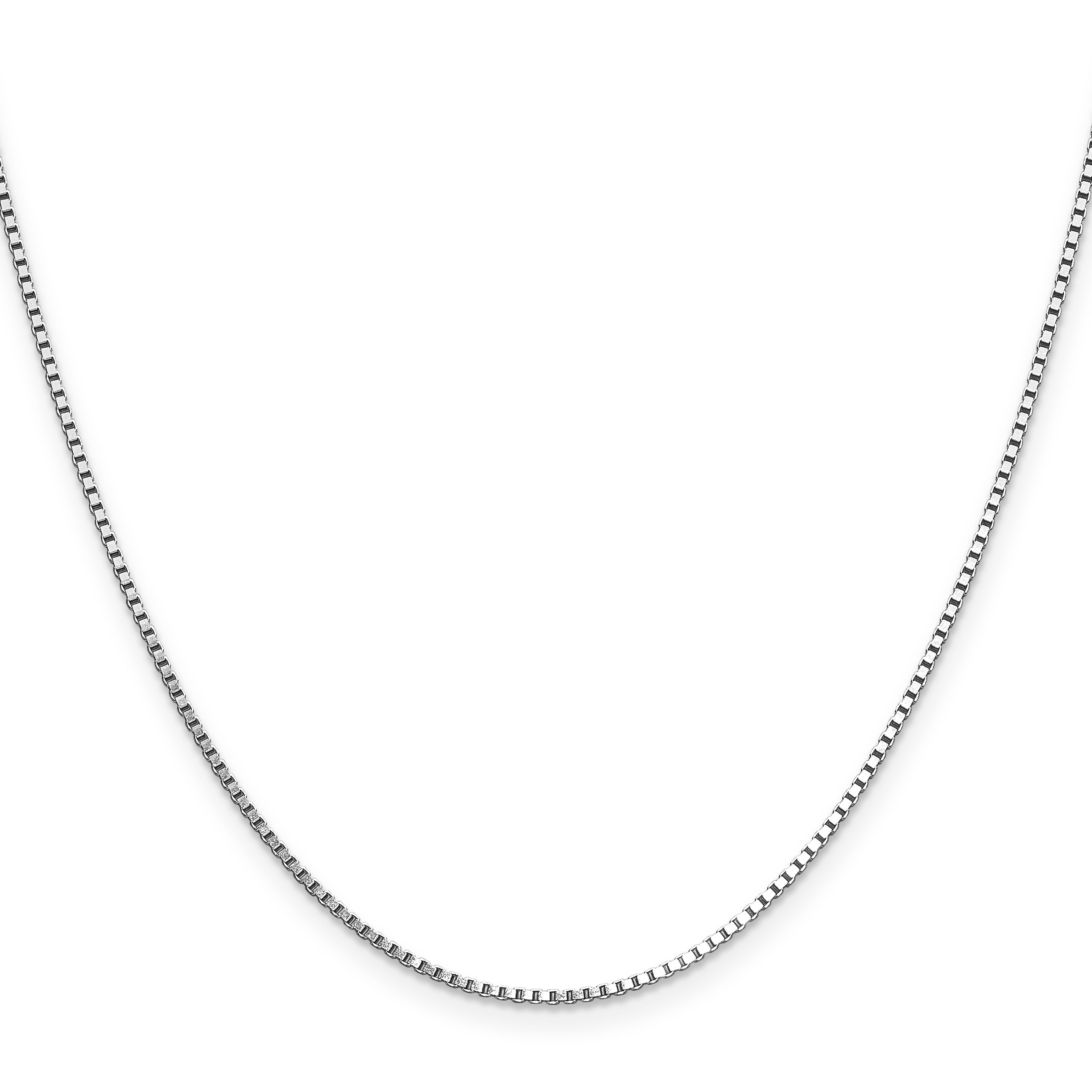 3 Inch 14K White Gold 1.10mm Box Chain Necklace