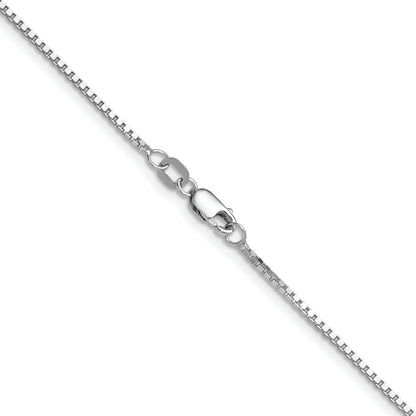 3 Inch 14K White Gold 1.10mm Box Chain Necklace