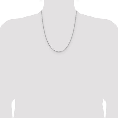 22 Inch 14K White Gold 1.10mm Box Chain Necklace