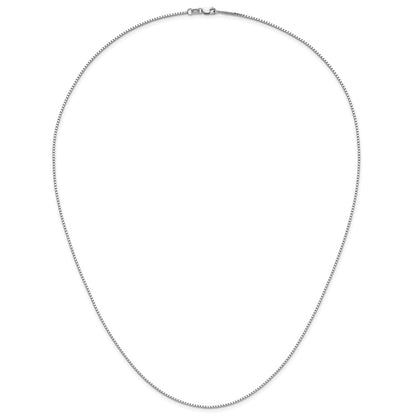 24 Inch 14K White Gold 1.10mm Box Chain Necklace