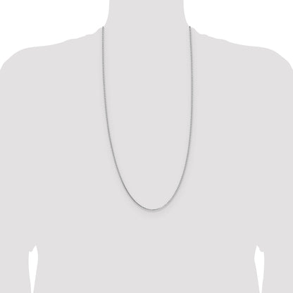 3 Inch 14K White Gold 1.10mm Box Chain Necklace