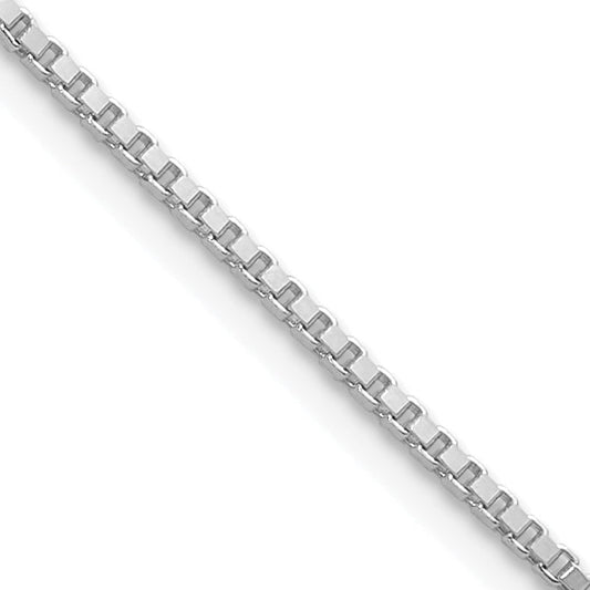 2 Inch 14K White Gold 1.10mm Box Chain Necklace