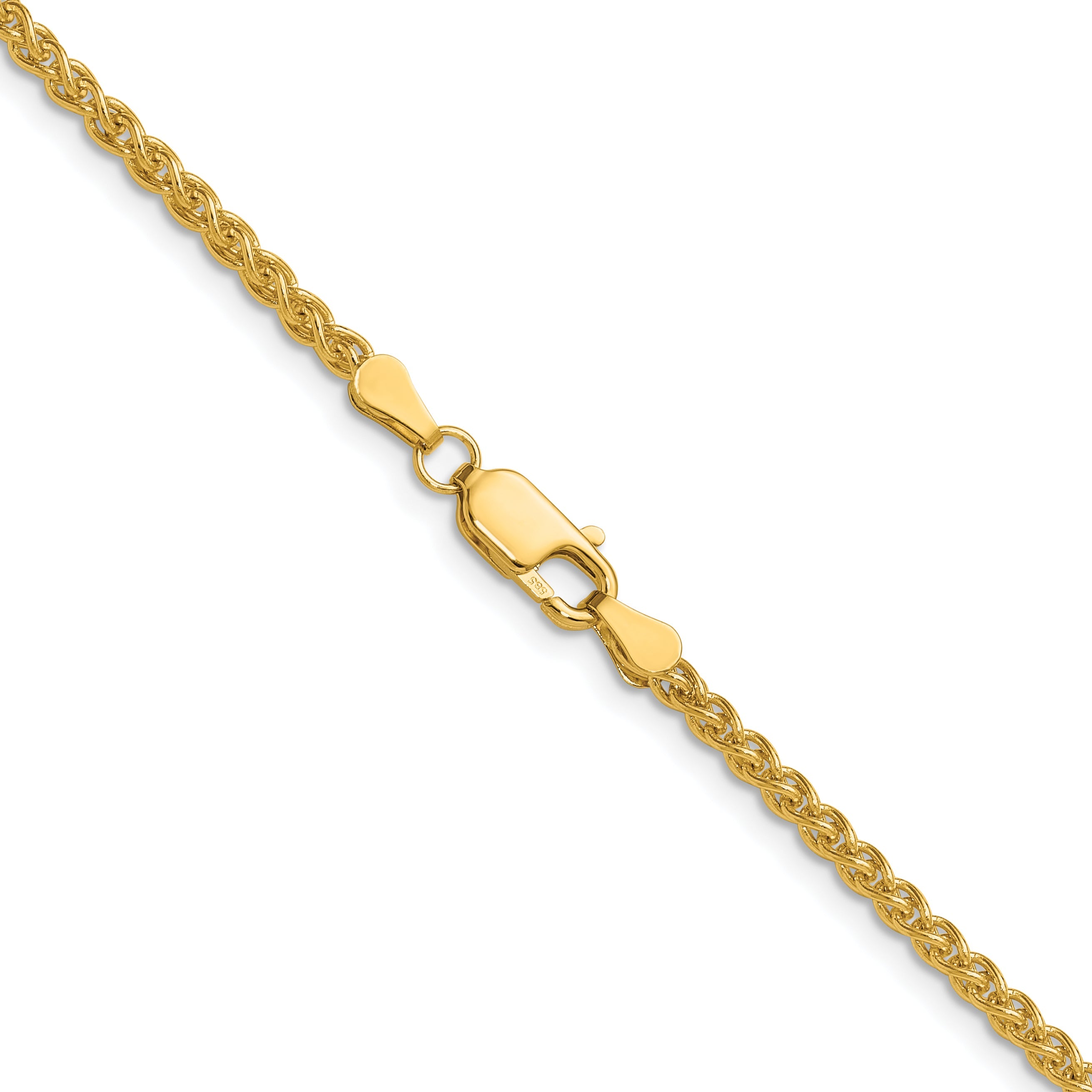 22 Inch 14K Yellow Gold 2.8mm Spiga Chain Necklace