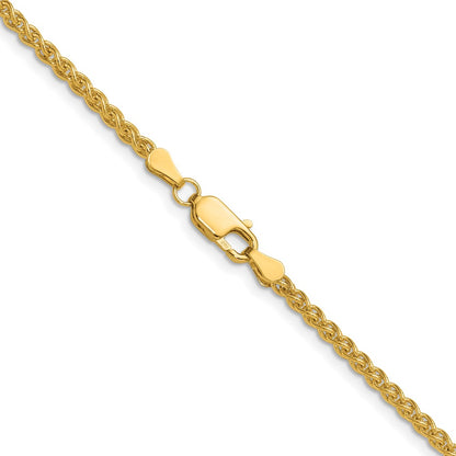 24 Inch 14K Yellow Gold 2.8mm Spiga Chain Necklace