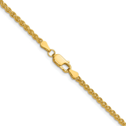 18 Inch 14K Yellow Gold 2.8mm Spiga Chain Necklace
