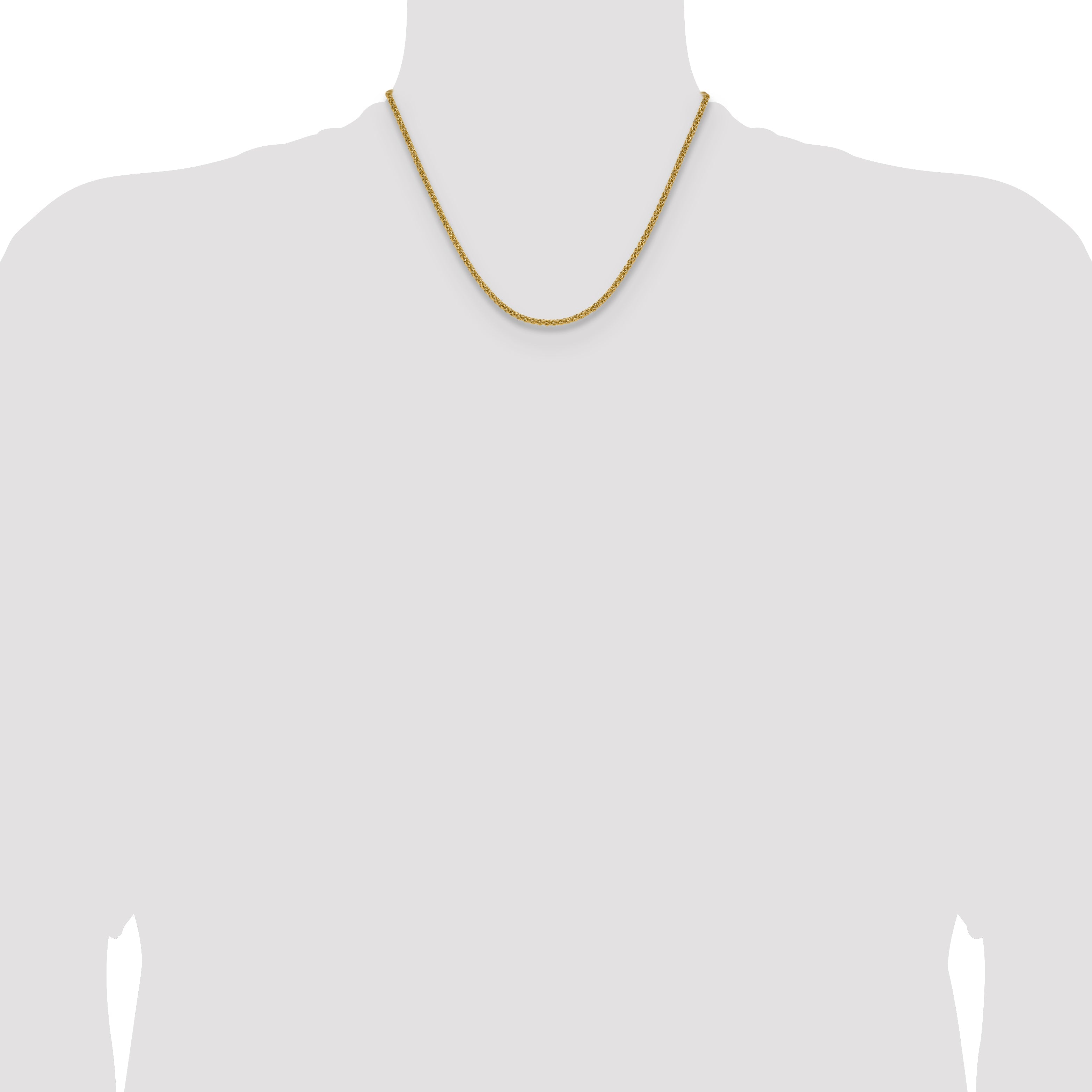 18 Inch 14K Yellow Gold 2.8mm Spiga Chain Necklace