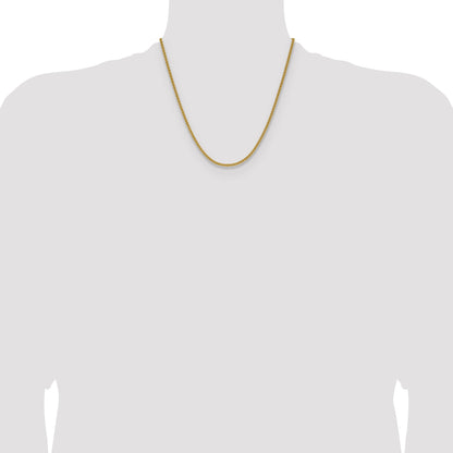 2 Inch 14K Yellow Gold 2.8mm Spiga Chain Necklace