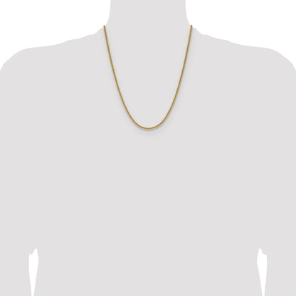 22 Inch 14K Yellow Gold 2.8mm Spiga Chain Necklace