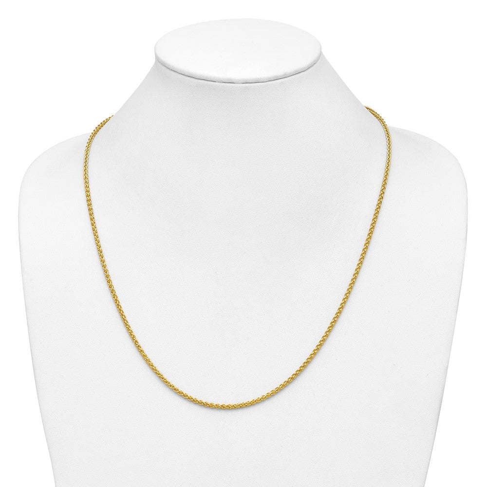 24 Inch 14K Yellow Gold 2.8mm Spiga Chain Necklace