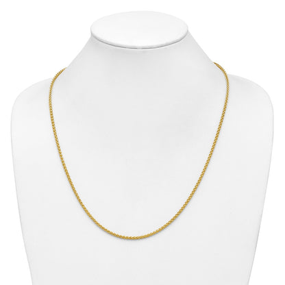 24 Inch 14K Yellow Gold 2.8mm Spiga Chain Necklace