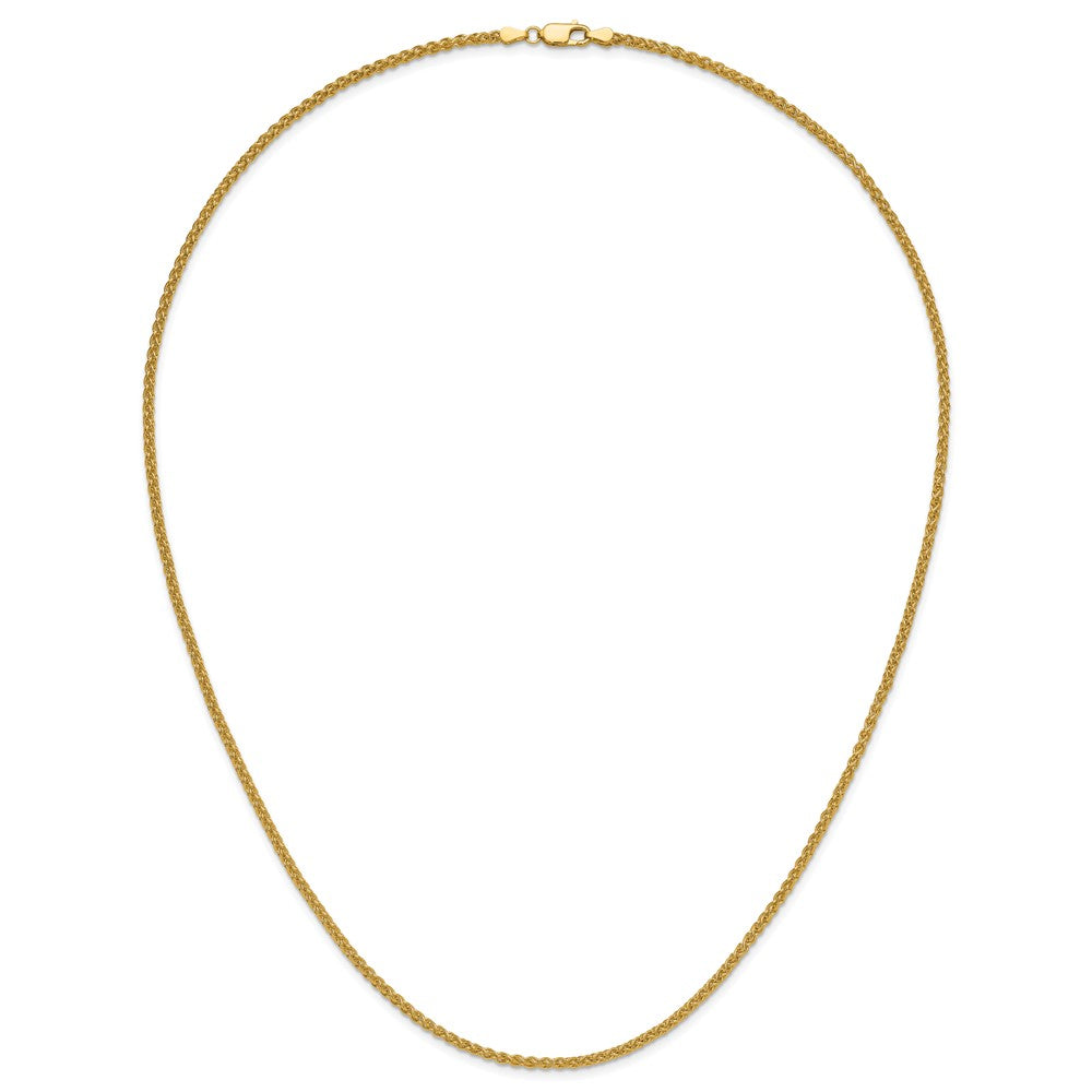 24 Inch 14K Yellow Gold 2.8mm Spiga Chain Necklace