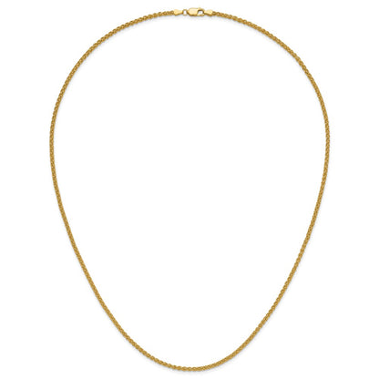 24 Inch 14K Yellow Gold 2.8mm Spiga Chain Necklace