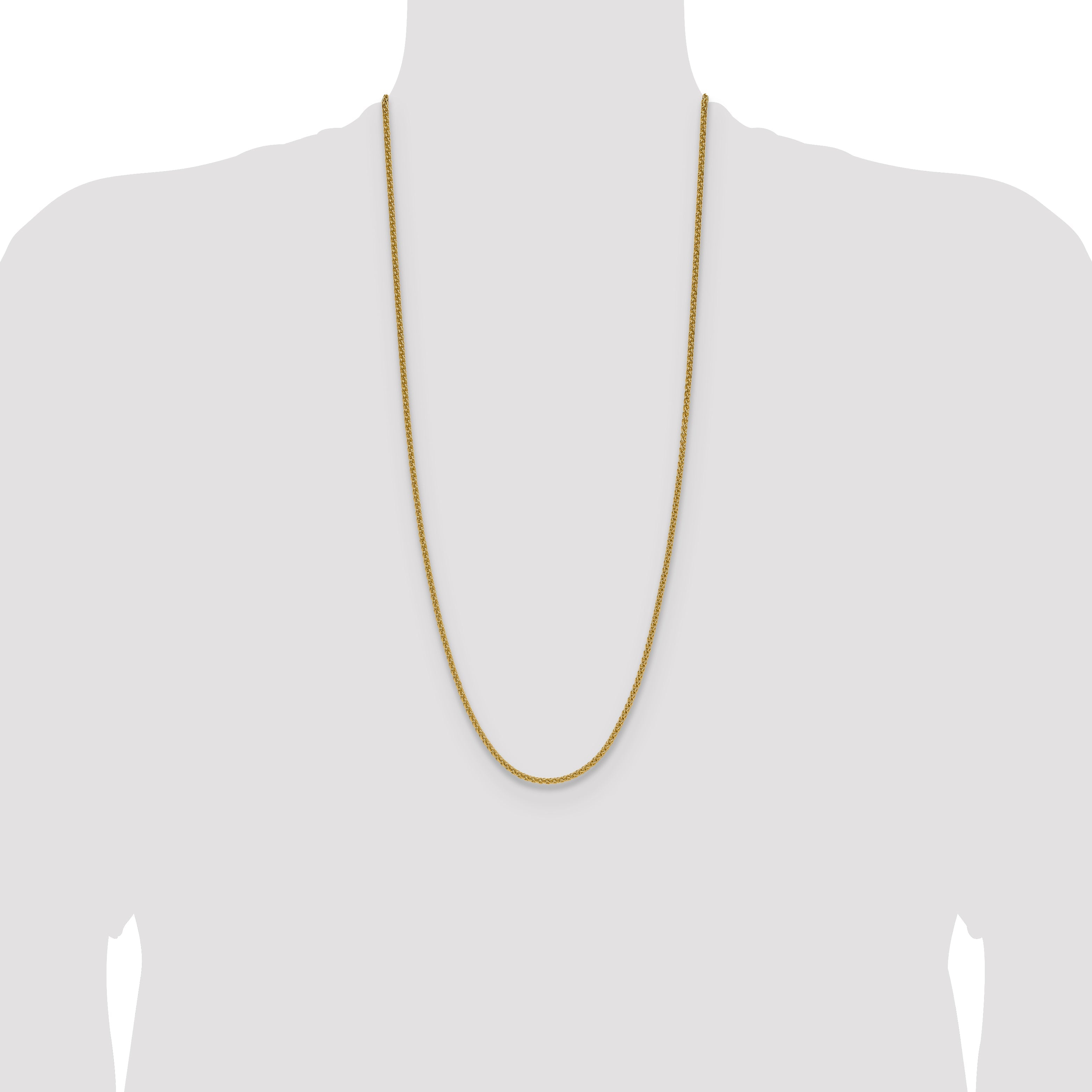 3 Inch 14K Yellow Gold 2.8mm Spiga Chain Necklace