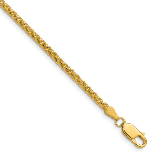 22 Inch 14K Yellow Gold 2.8mm Spiga Chain Necklace