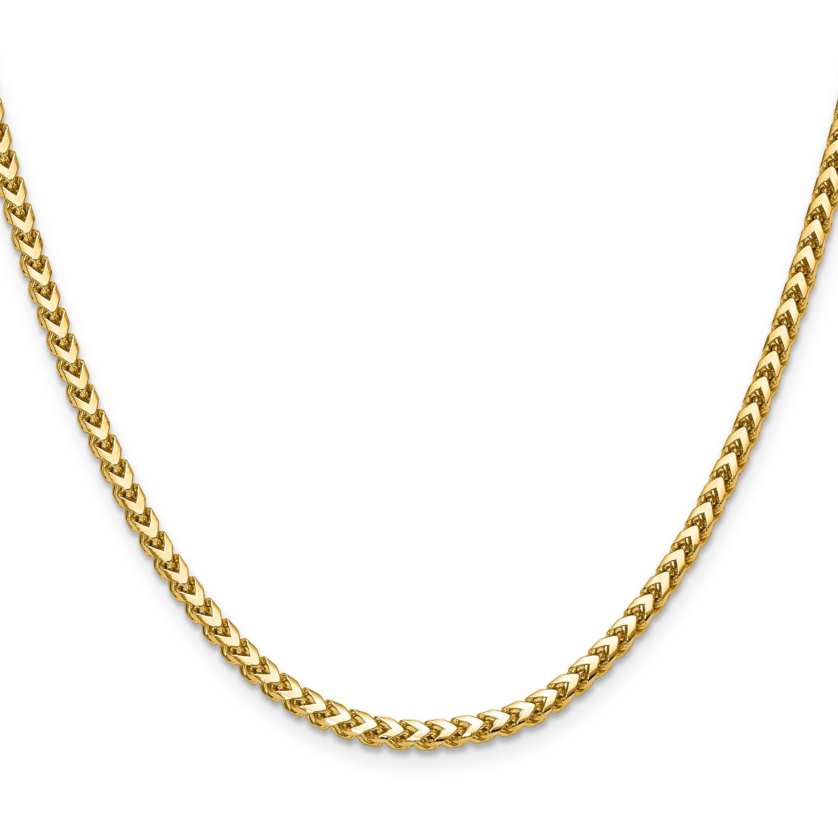 22 Inch 14K Yellow Gold 3.05mm Franco Chain Necklace