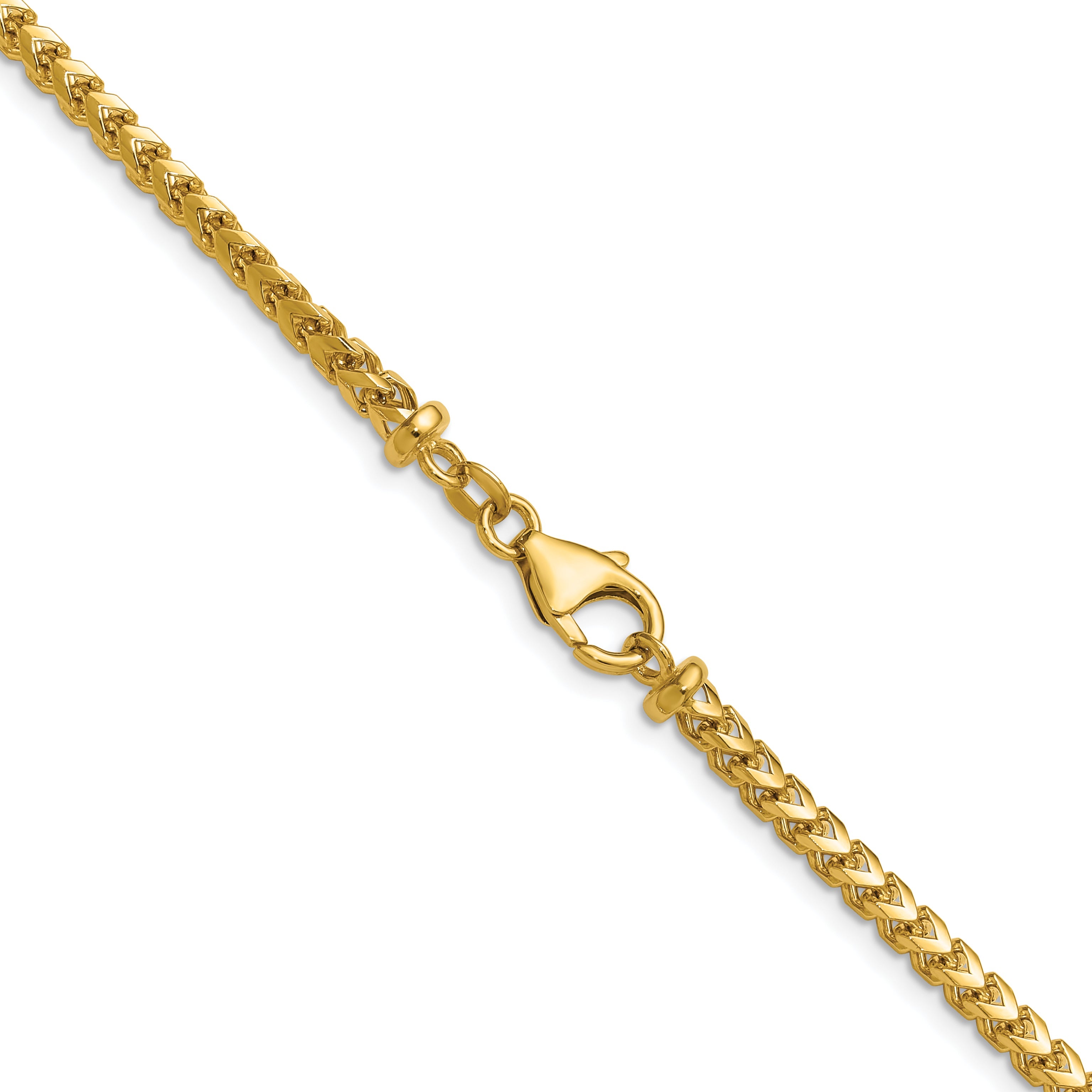 2 Inch 14K Yellow Gold 3.05mm Franco Chain Necklace
