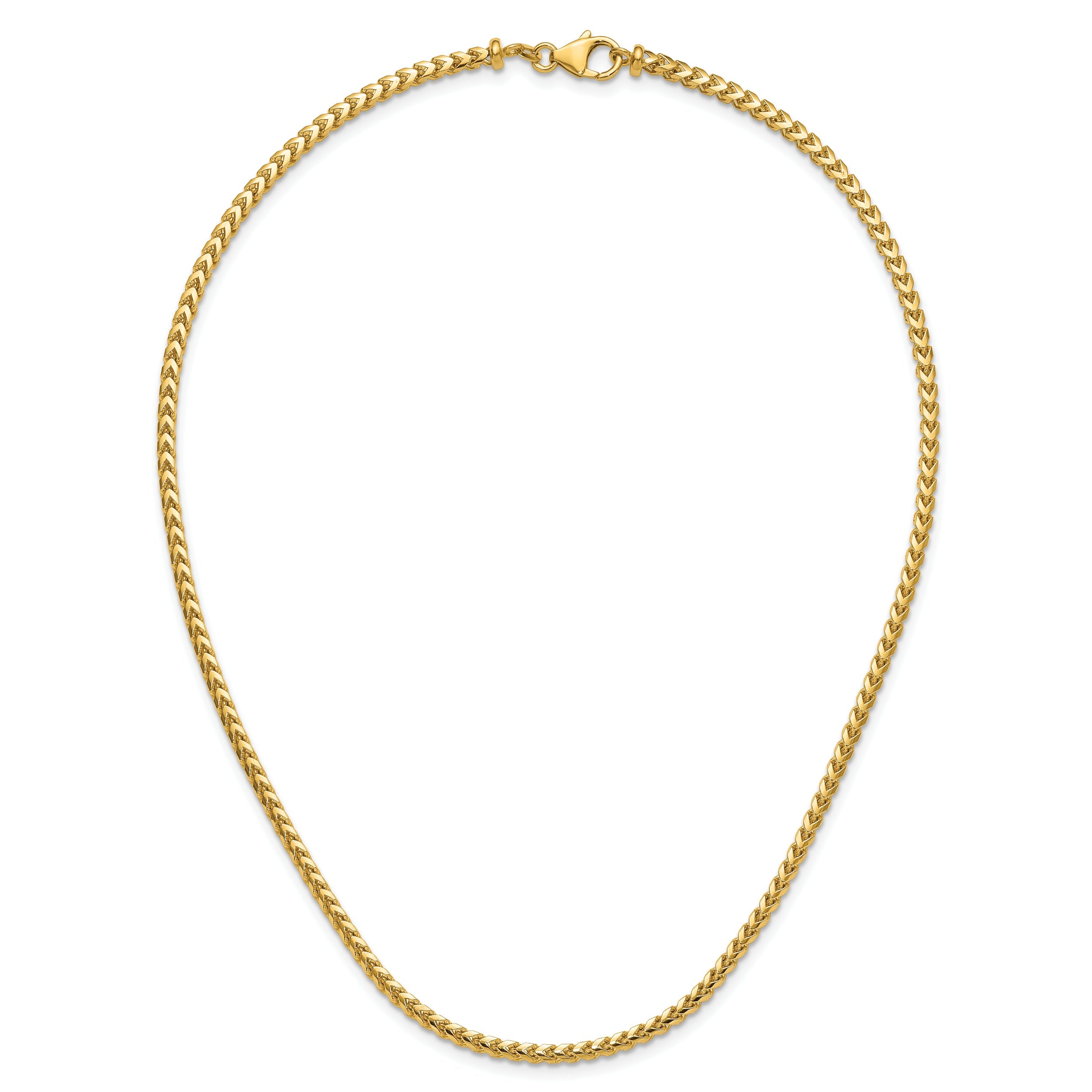 22 Inch 14K Yellow Gold 3.05mm Franco Chain Necklace