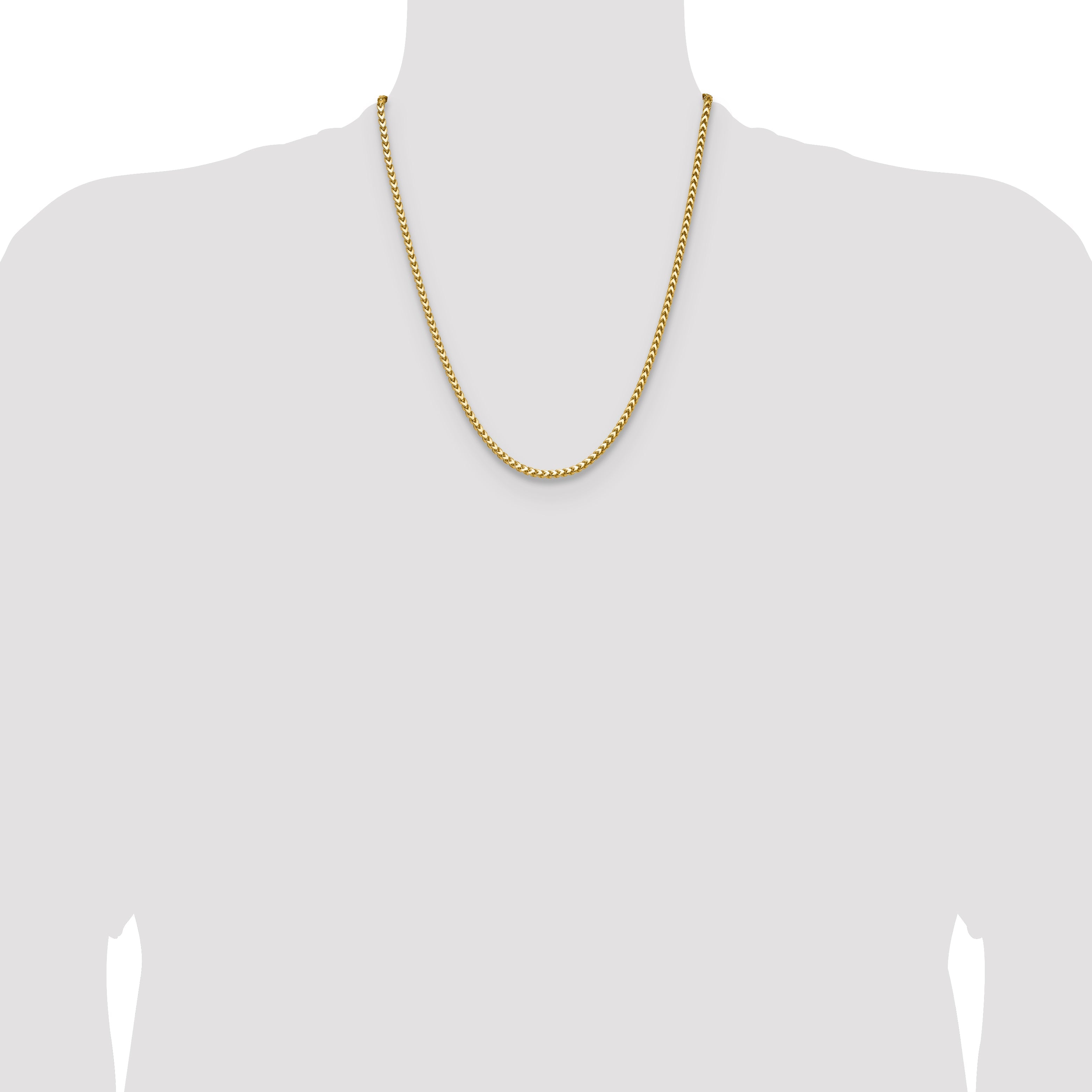 22 Inch 14K Yellow Gold 3.05mm Franco Chain Necklace
